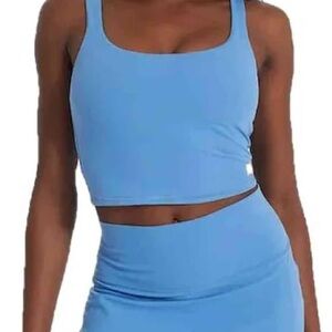 Blue Crop Top and Skirt Set